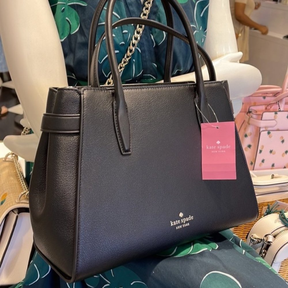 Kate Spade Lucia Medium Satchel Black - Picture 5 of 16